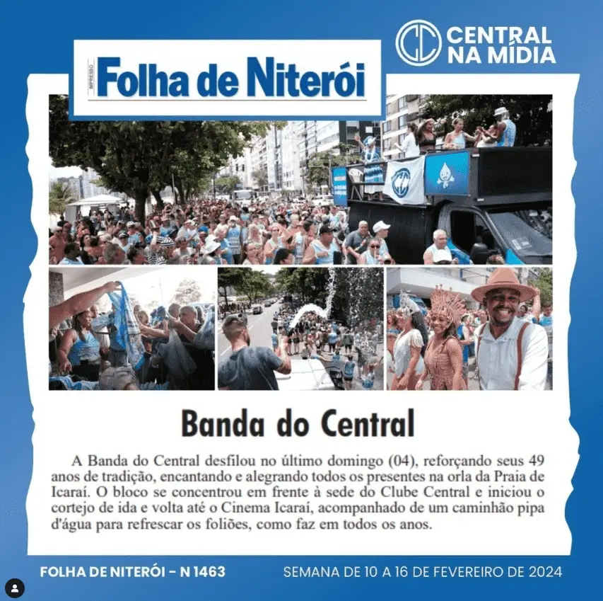 Folha de Niterói e o desfile da Banda do Central