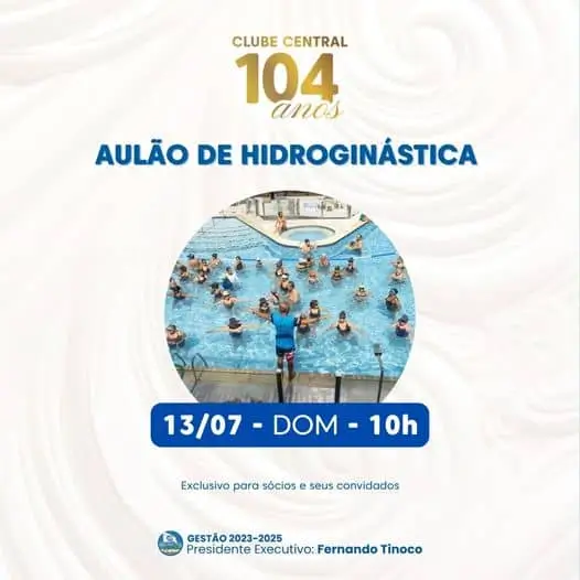 Aulao de hidroginastica no Clube Central