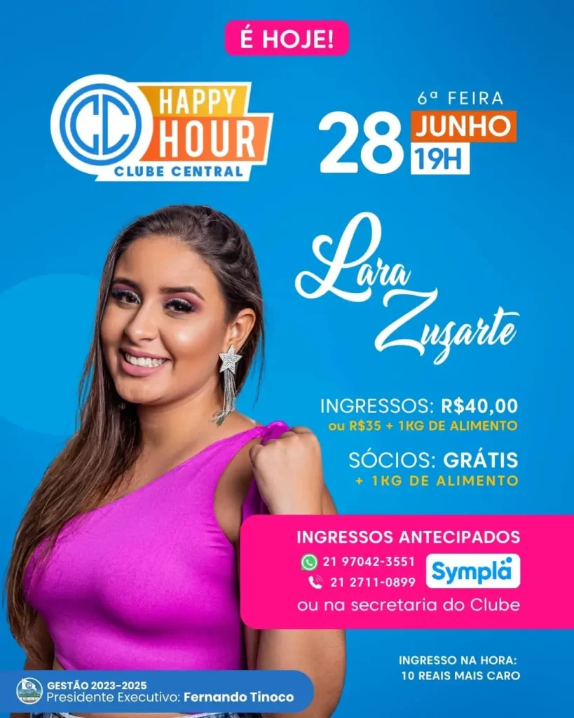 Happy Hour de Aniversariantes ao som de Lara Zuzarte