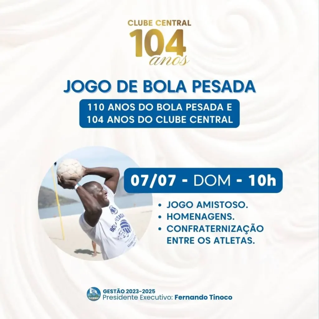 Partida de Bola Pesada em celebração aos 104 anos do Clube Central e 110 anos do esporte.