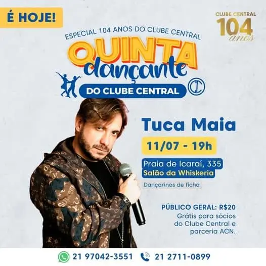 Quinta Dançante especial de 104 anos do Clube Central