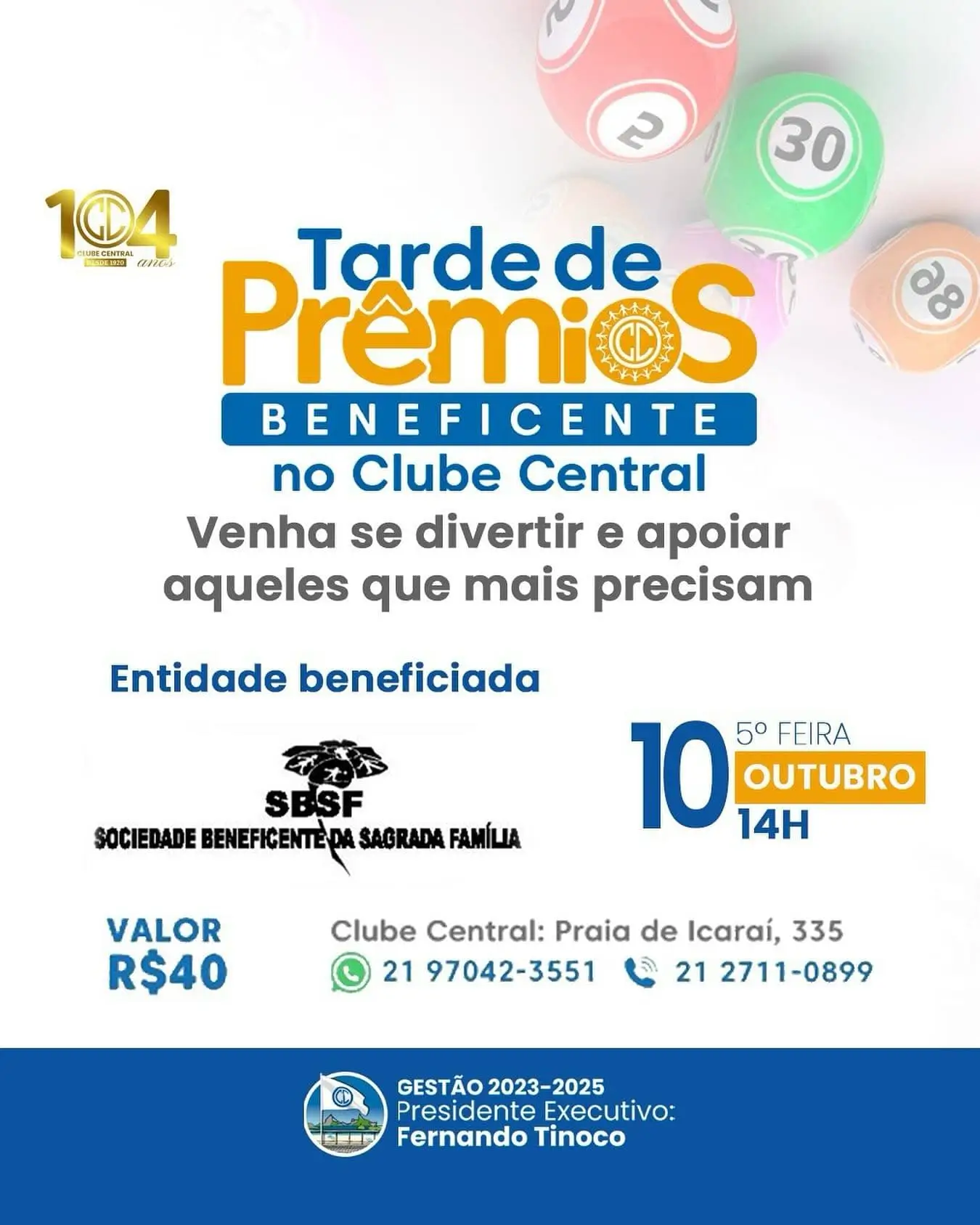 Tarde de Prêmios da Sociedade Beneficente Família Sagrada
