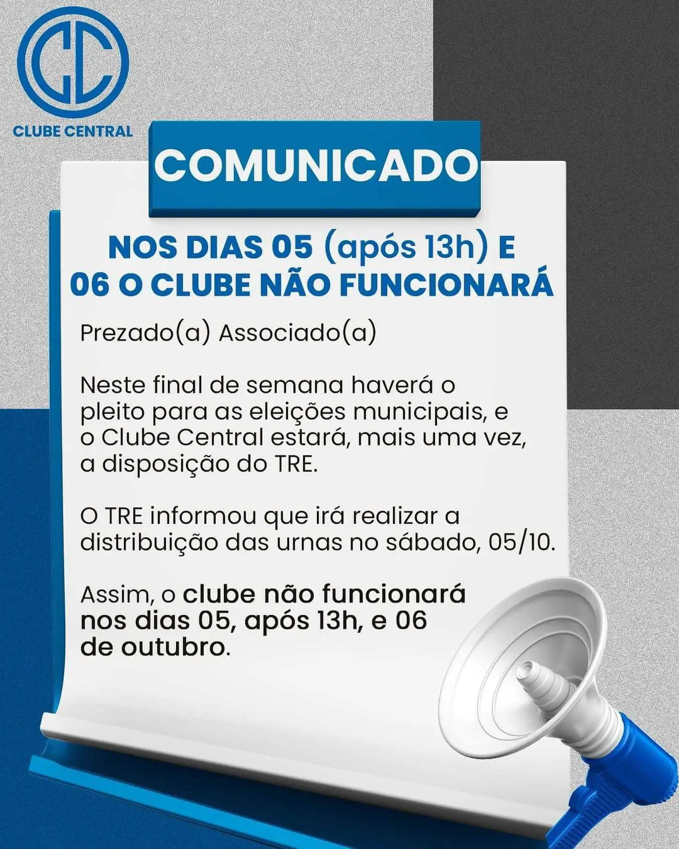 Zona eleitoral em 6 de Outubro no Clube Central