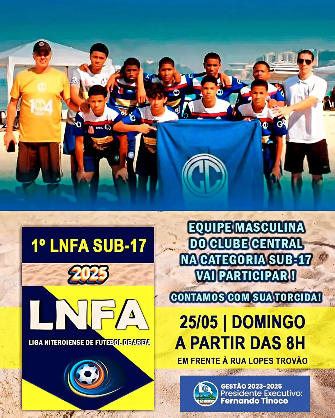 Domingo tem Central no futebol de areia