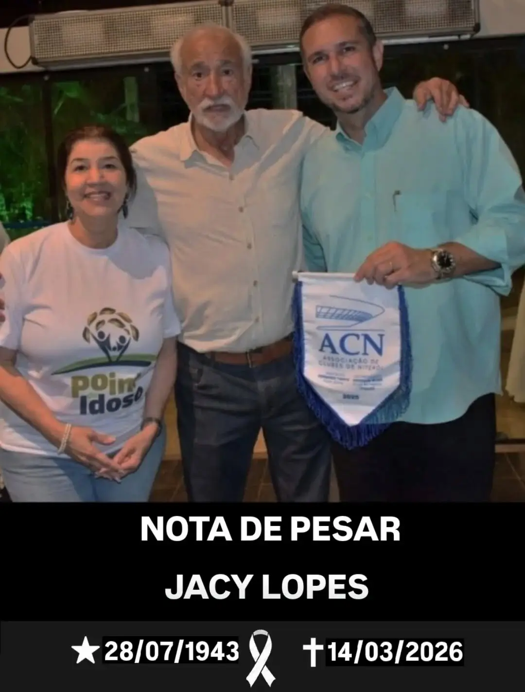 Nota de pesar Jacy Lopes