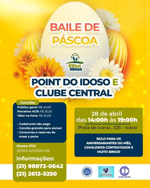 O clima de Páscoa continua com o Baile do Point do Idoso no Central.