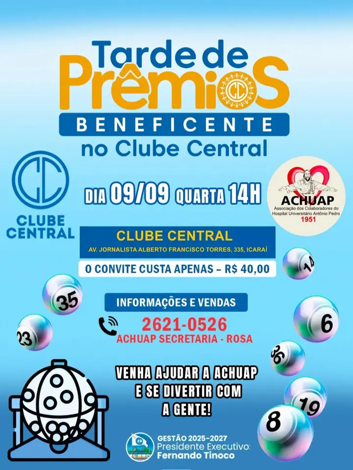 Tarde de Prêmios do Central em parceria com ACHUAP