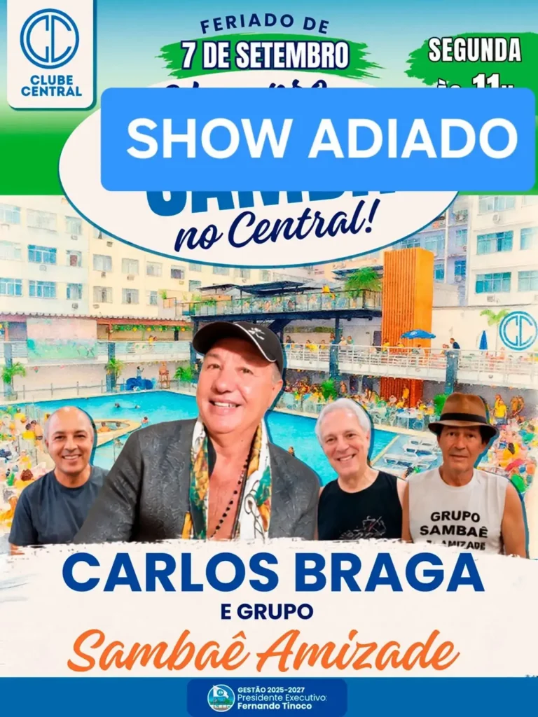 Feriado com Carlos Braga e o grupo Sambaê Amizade-Adiado