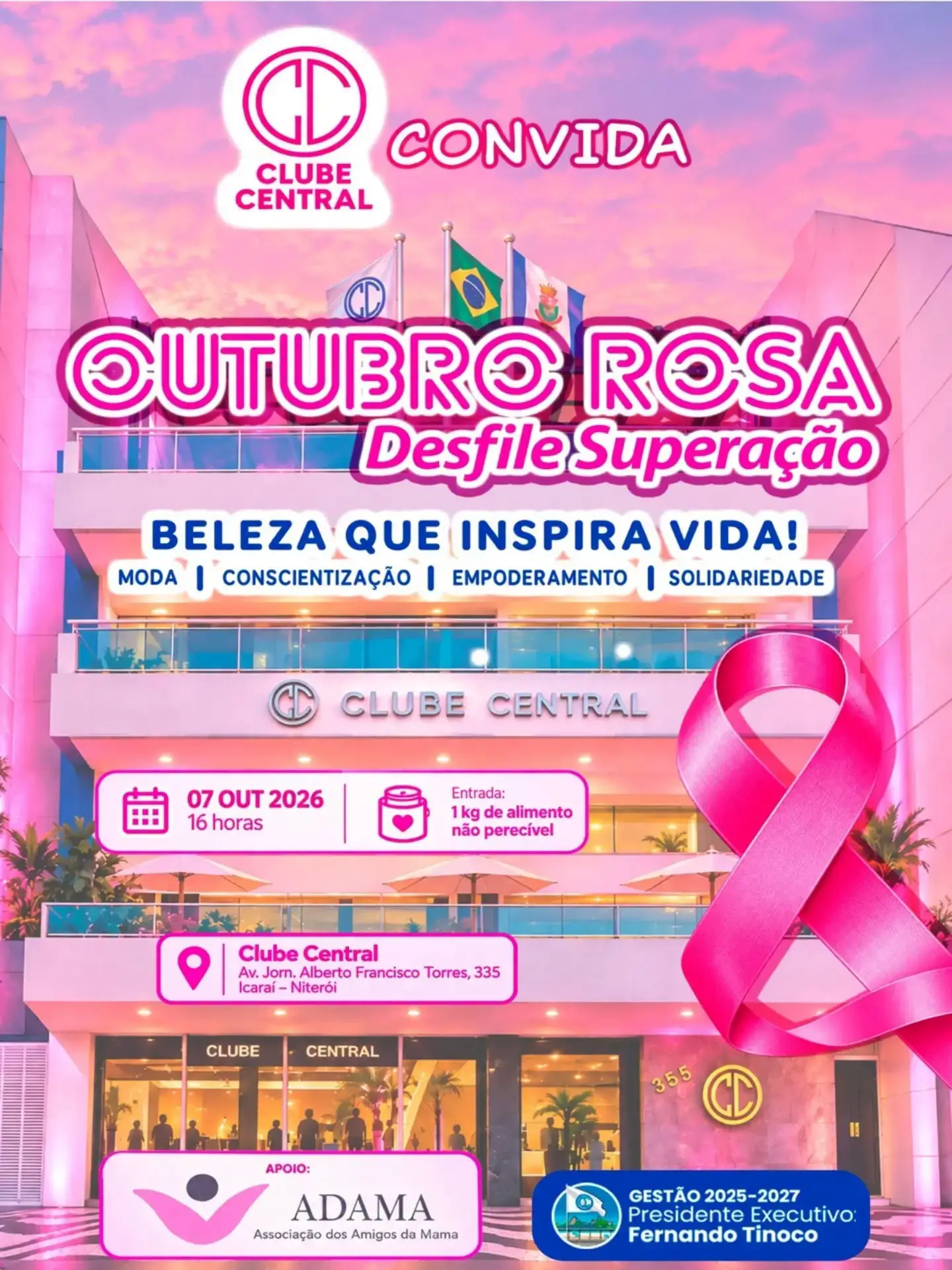 Desfile Superação Outubro Rosa no Clube Central