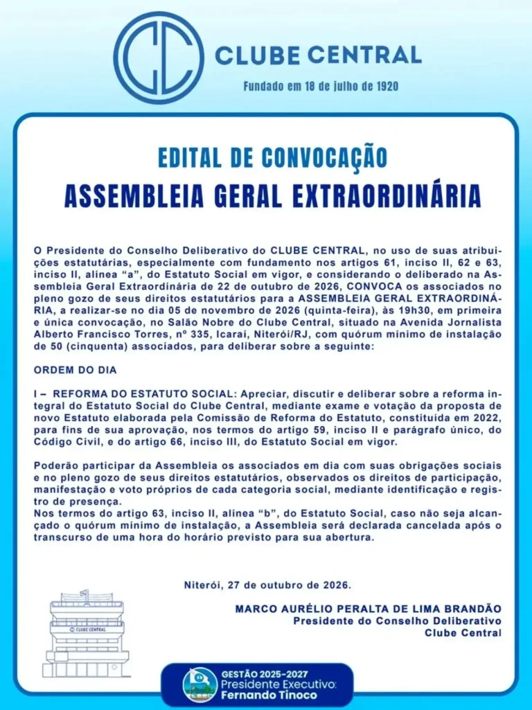 Edital de convocação de Assembléia Geral Extraordinária Nov-26
